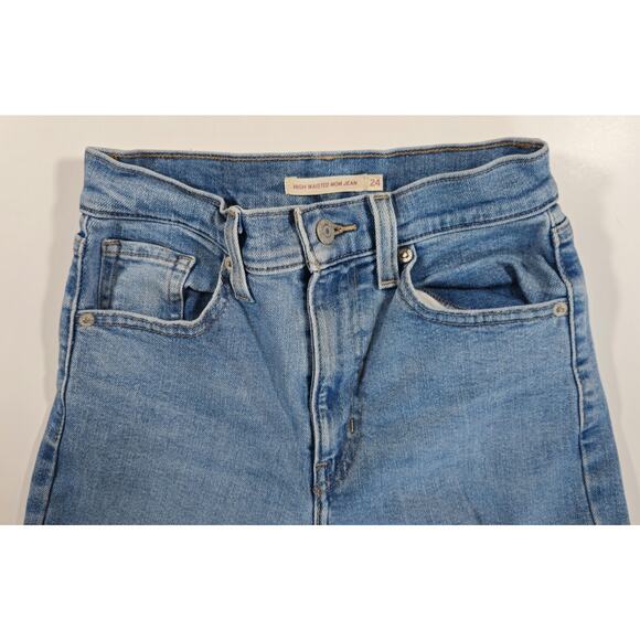 Levi's Women's Cotton Medium Wash Distressed High-Waisted Mom Jeans Size 24 - Picture 4 of 13